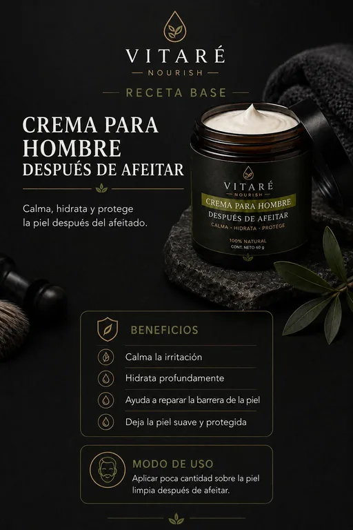 Crema para Hombre después de afeitar, de Vitaré Nourish
