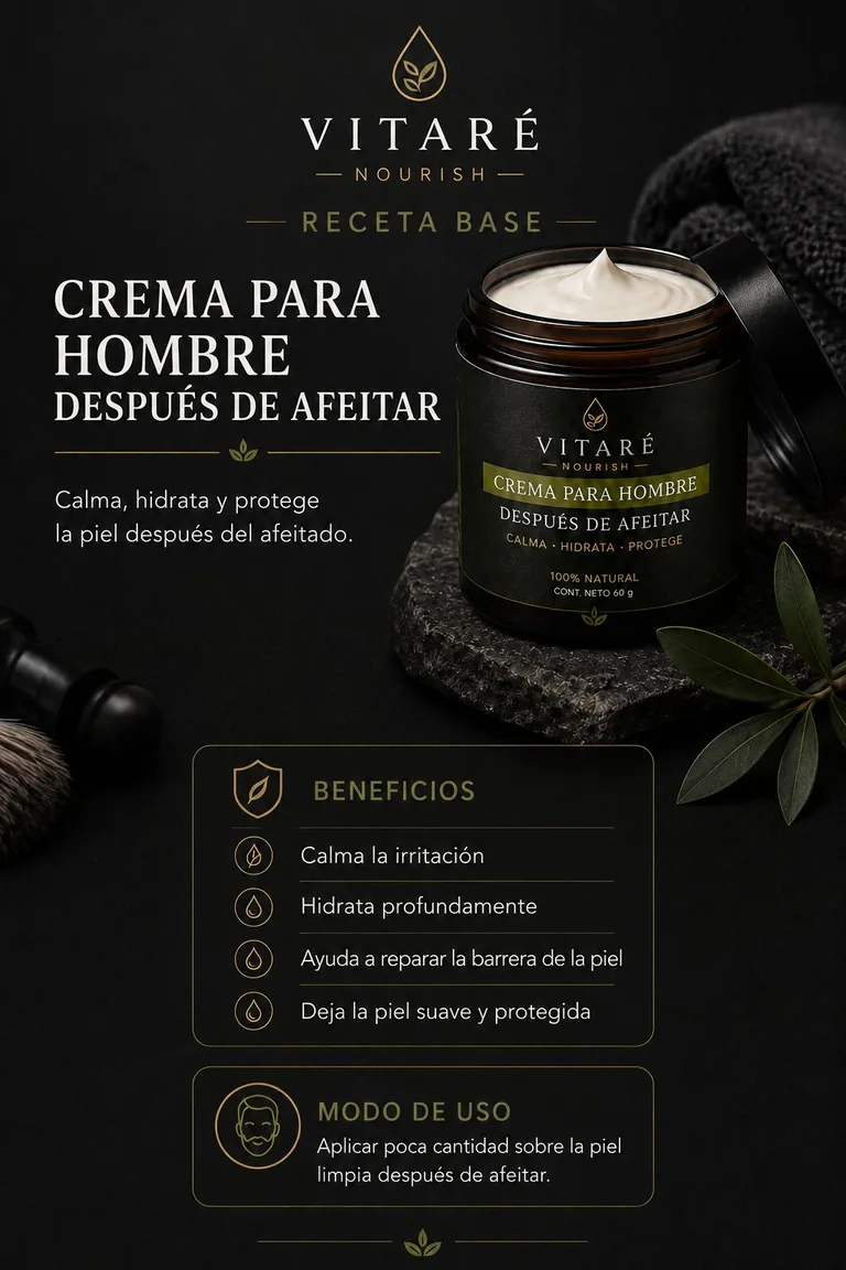 Cartel de la Crema para Hombre después de afeitar, de Vitaré Nourish